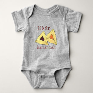 H is for Hamantaschen Hamantash Purim Cookies Baby Bodysuit