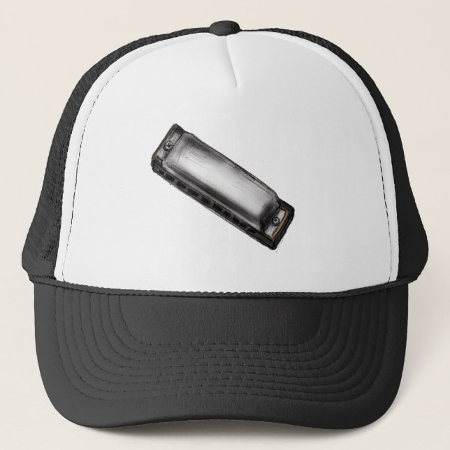 H is for Harmonica Trucker Hat (Front)