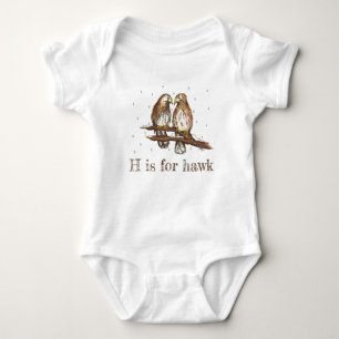 H is for Hawk Love Bird Watching Birdwatching Baby Bodysuit