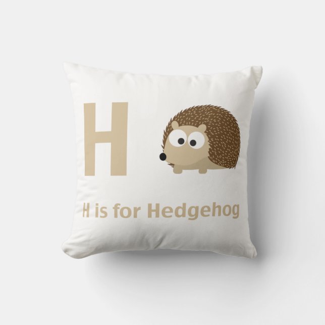 H is for Hedgehog Cushion (Front)