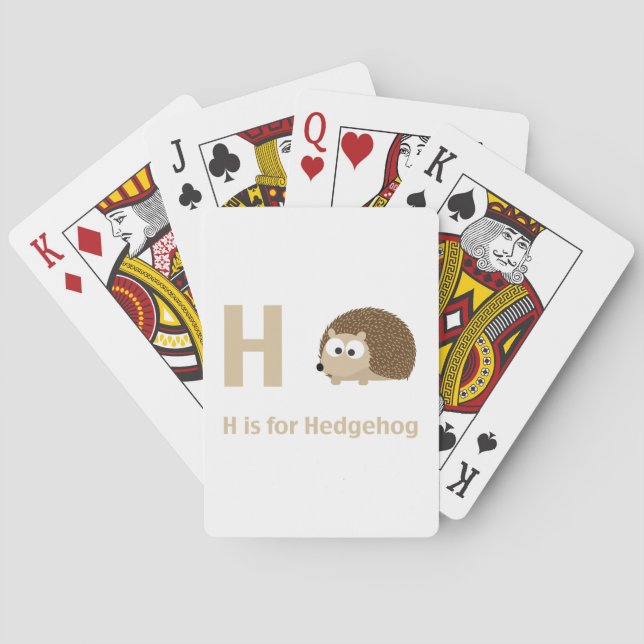 H is for Hedgehog Playing Cards (Back)