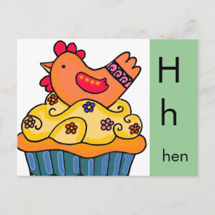 H is for Hen Postcard