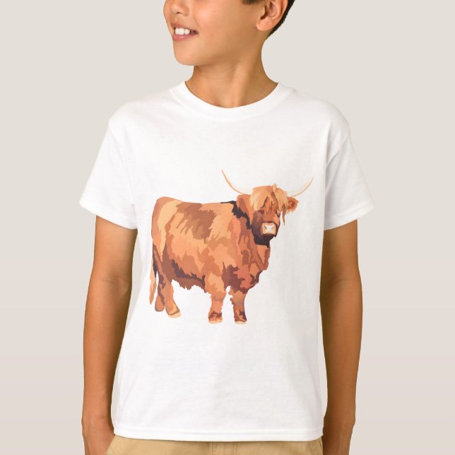 H is for Highland Cow T-Shirt (Front)