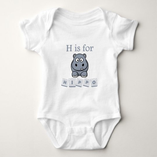 H Is For Hippo Baby Bodysuit