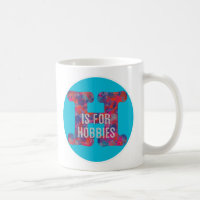 H is for Hobbies blue colourful drops monogram