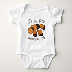 H IS FOR Honeycomb UK Sponge Candy Cinder Toffee Baby Bodysuit