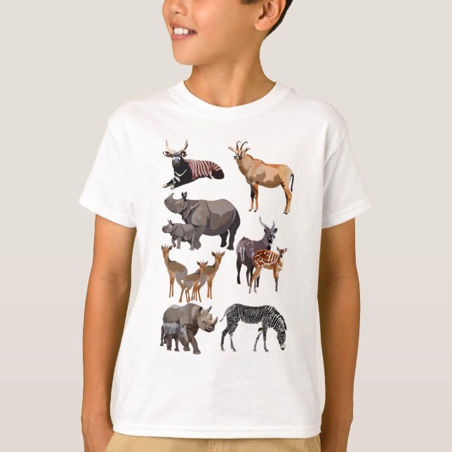 H is for Hoofstock Illustration Diverse Hoofed Mam T-Shirt (Front)