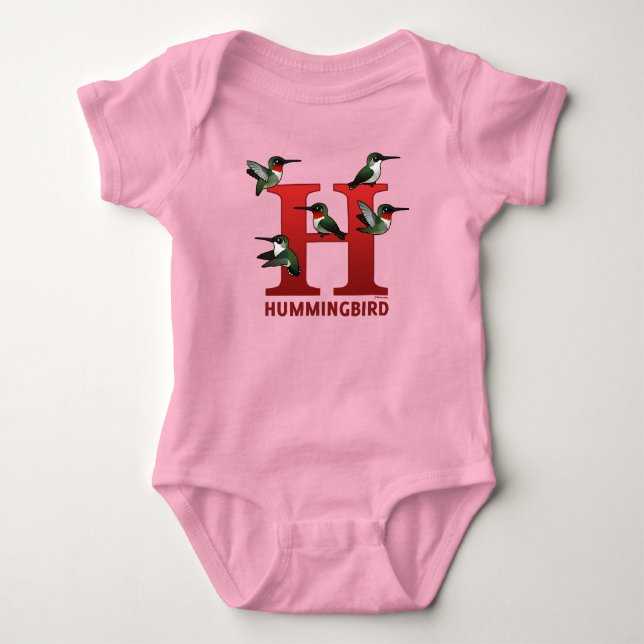 H is for Hummingbird Baby Bodysuit (Front)