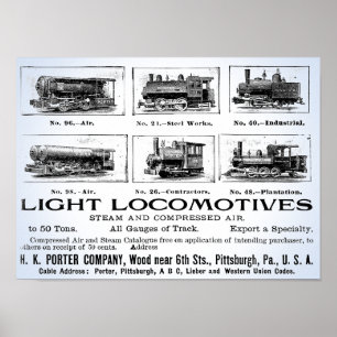 H K Porter & Co.Light Locomotives Poster