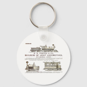 H K Porter & Company Railroad Locomotives Key Ring