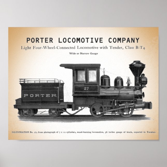 H K Porter Locomotive Company Class B-T4 Print (Front)