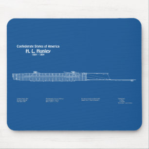 H. L. Hunley - Ship Blueprint Plans ABD Mouse Mat