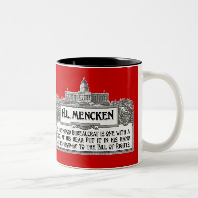 H.L.Mencken on Bureaucrats Two-Tone Coffee Mug (Right)