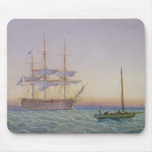 H.M. Frigates at Anchor Mouse Mat (Front)