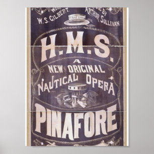 H.M.S. Pinafore, 'Nautical Opera' Retro Theatre Poster