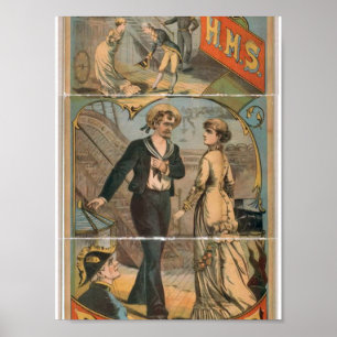 H.M.S. Pinafore Vintage Theatre Poster