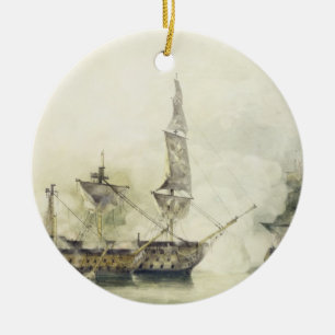 H.M.S. Victory at the Battle of Trafalgar, 1805, ( Ceramic Tree Decoration