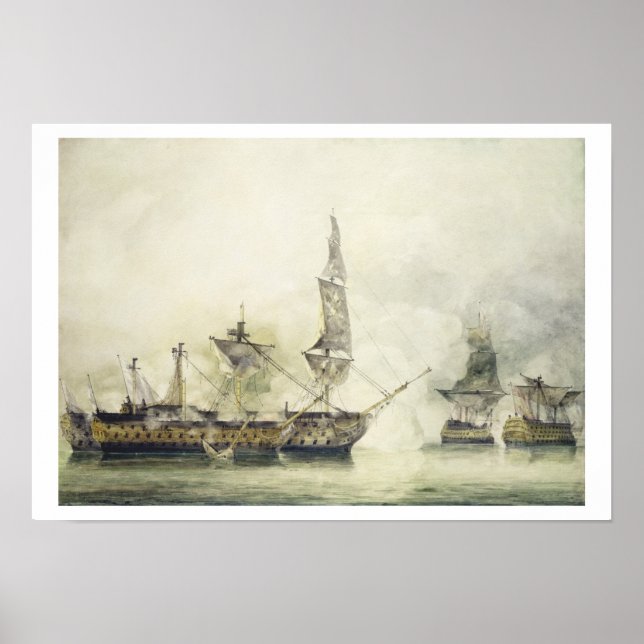 H.M.S. Victory at the Battle of Trafalgar, 1805, ( Poster (Front)