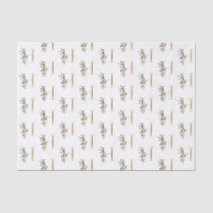 H Monogram Floral Tissue Paper