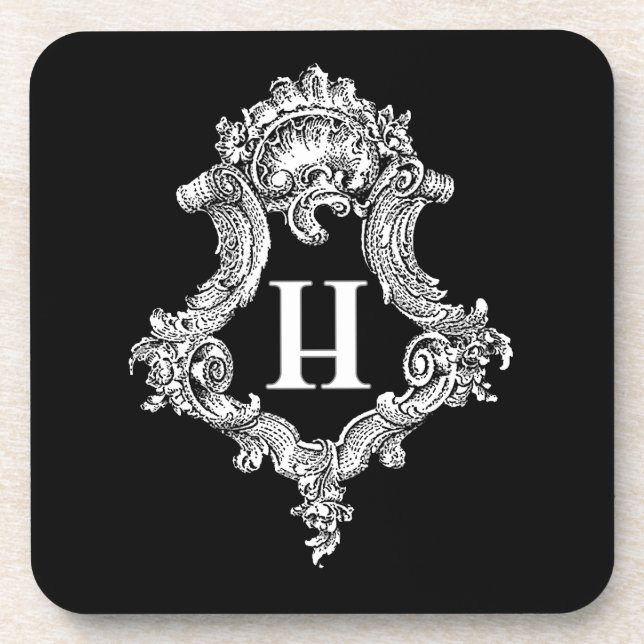 H Monogram Initial Coaster (Front)