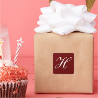 H Monogram Initial White on Maroon