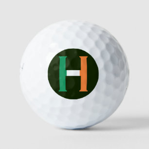 H Monogram overlaid on Irish Flag be6 gbcnt Golf Balls