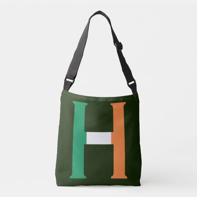 H Monogram overlaid on Irish Flag cbbt Crossbody Bag (Front)