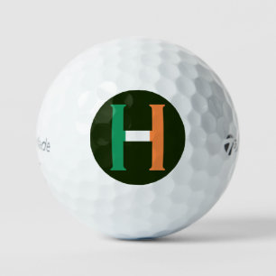 H Monogram overlaid on Irish Flag tmtp5 gbcnt Golf Balls