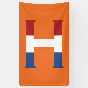 H Monogram overlaid on NLD flag on or bnrcnt Banner