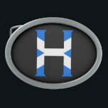 H Monogram overlaid on Scottish Flag bbcnt Belt Buckle<br><div class="desc">H Monogram overlaid on Scottish Flag Belt Buckle

Design © Trinkets and Things 2017 - AHP Design. All Rights Reserved.

030417</div>
