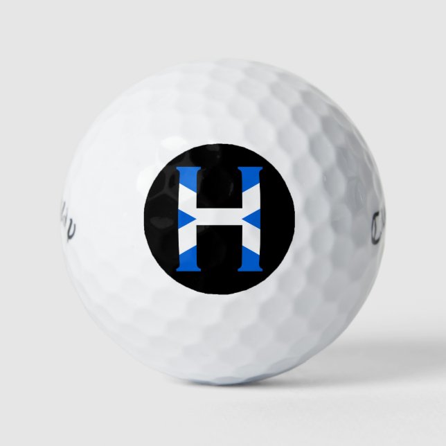 H Monogram overlaid on Scottish Flag cwb gbcnt Golf Balls (Front)