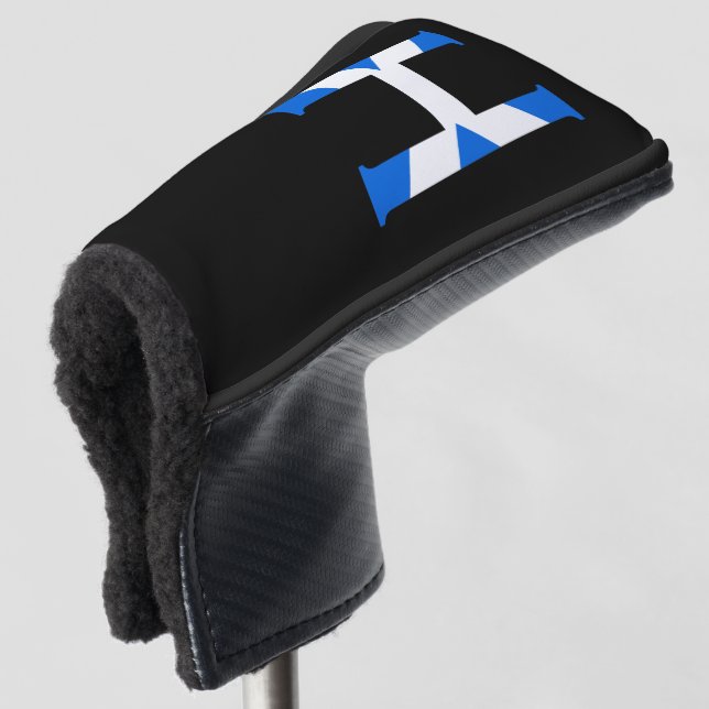H Monogram overlaid on Scottish Flag pccnt Golf Head Cover (3/4 Front)