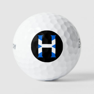 H Monogram overlaid on Scottish Flag ssf gbt Golf Balls