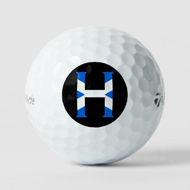 H Monogram overlaid on Scottish Flag tmtp5 gbcnt Golf Balls (Front)