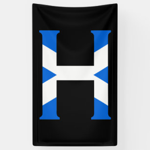 H Monogram overlaid on Scottish Flag (v) bnrcnt Banner
