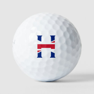 H Monogram overlaid on Union Jack Flag be6 gbcnt Golf Balls