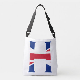 H Monogram overlaid on Union Jack Flag cbbcnt Crossbody Bag