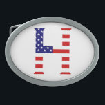 H Monogram overlaid on USA Flag bbcnt Belt Buckle<br><div class="desc">H Monogram overlaid on USA Flag Belt Buckle

Design © Trinkets and Things 2017 - AHP Design. All Rights Reserved.

080517</div>