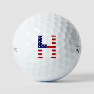H Monogram overlaid on USA Flag tmtp5 gbcnt Golf Balls