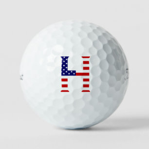 H Monogram overlaid on USA Flag tpv1 gbcnt Golf Balls