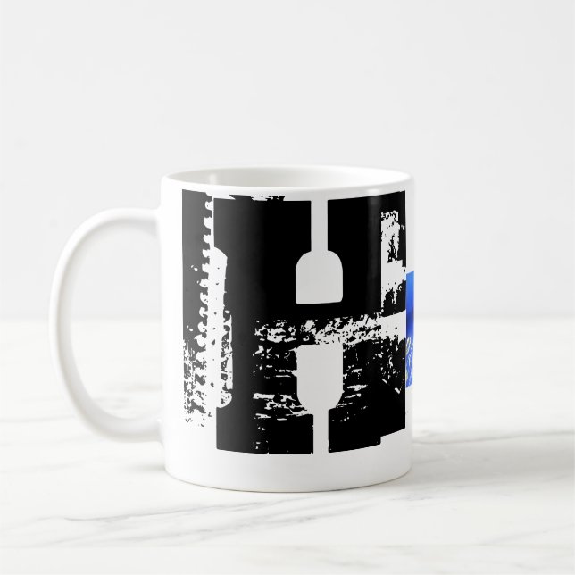H Monogram Typography Cool Grunge Mug (Left)