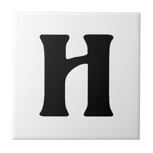 "H" monogram, Unicorn text Tile (Front)