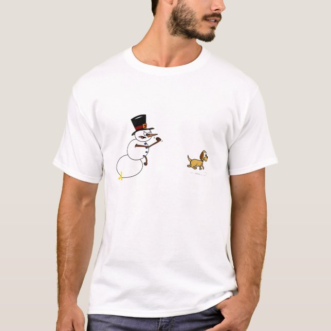 h Snowman and dog T-Shirt (Front)