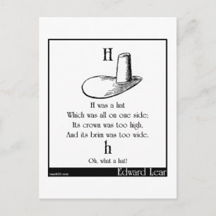 H was a hat postcard