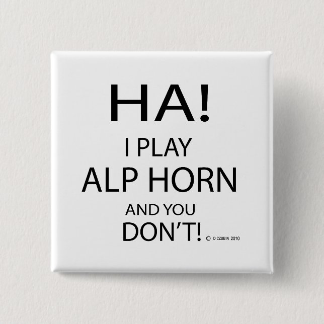 Ha Alp Horn 15 Cm Square Badge (Front)
