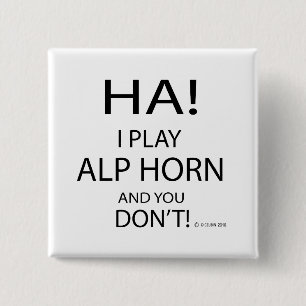 Ha Alp Horn 15 Cm Square Badge