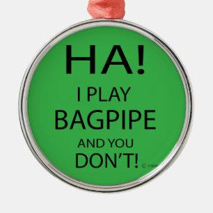 Ha Bagpipe Metal Tree Decoration