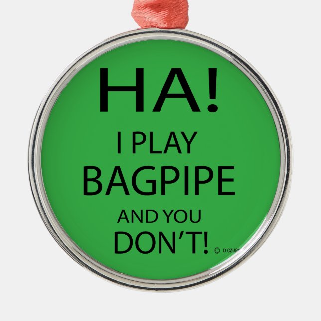 Ha Bagpipe Metal Tree Decoration (Front)