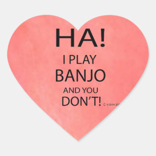 Ha Banjo Heart Sticker