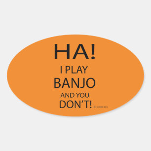 Ha Banjo Oval Sticker